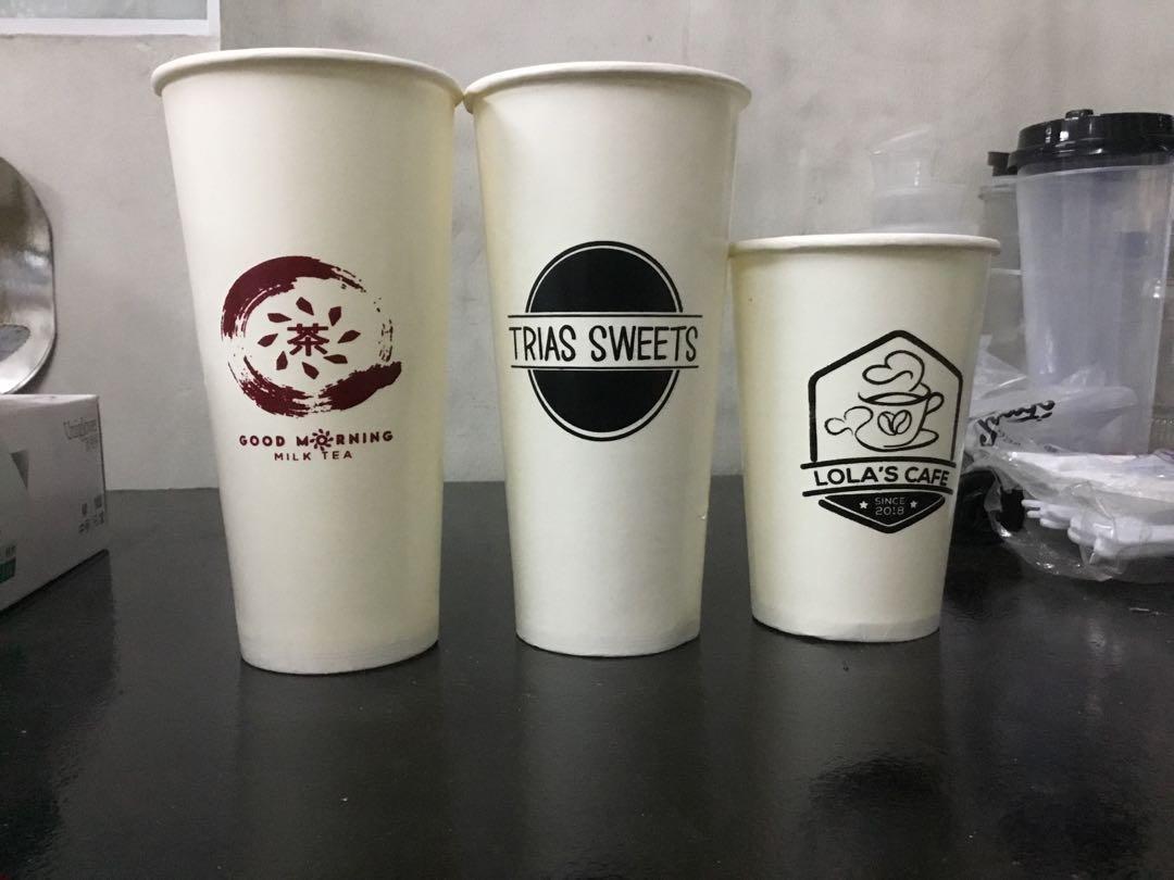 Paper cups Milk Tea cups (Category: Coffee & Tea Tableware) located in Caloocan City. Submitted by wellknownpackaging (Listing ID 286213906, Image 1). Description: Paper cup 95mm (1,000pcs/box) 12oz -P 1.60/pc 16oz -P 1.72/pc 22oz -P 2.35/pc Paper cup can be sealable w/ machine sealer Flat lid -P 0.80/pc Dome Lid -P 1.05/pc Printed additional .80/pc min of 2,000pcs plus 500php Also available in 90mm 16oz DPE @1.50/pc 22oz DPE @2.15/pc visit our w