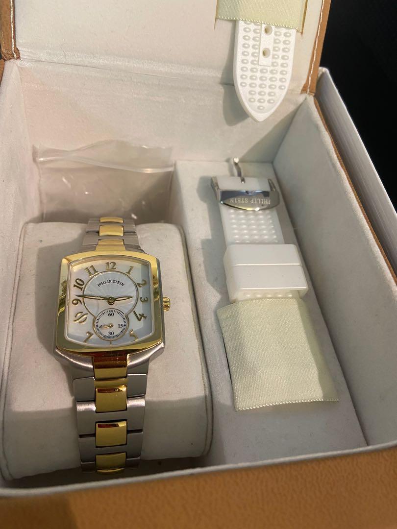 Philip Stein Signature Classic Square Mother of Pearl Dial Ladies Watch
