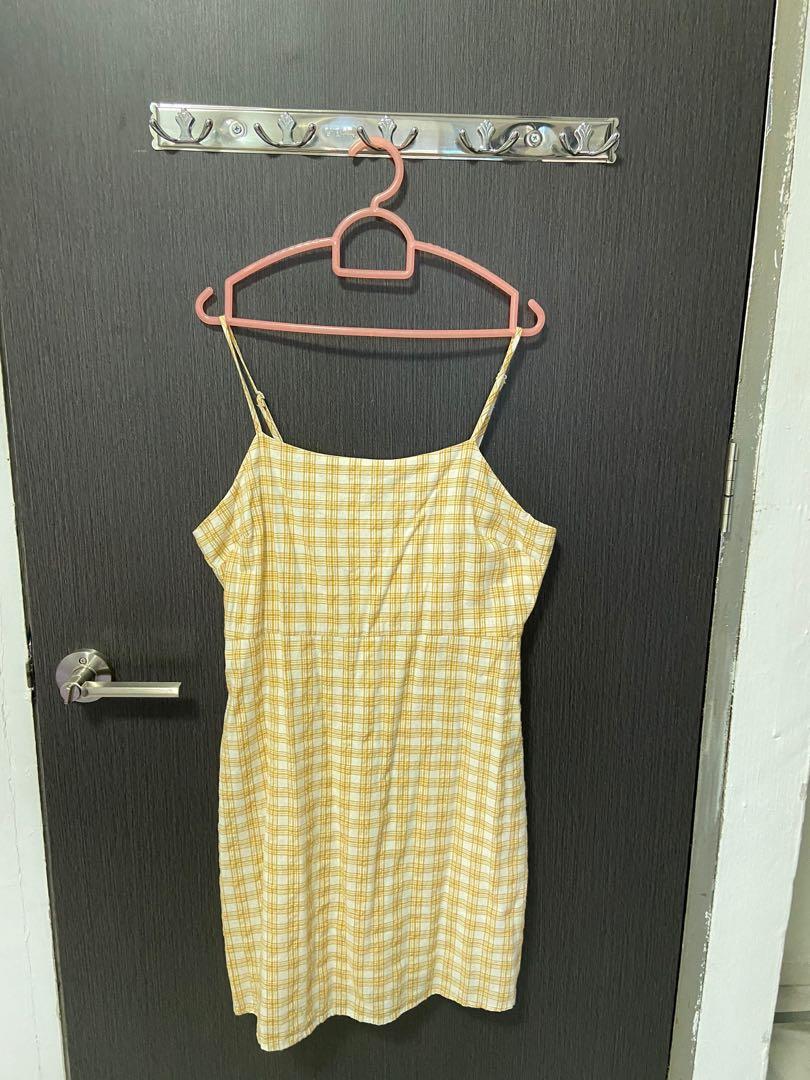 plaid mini cami dress