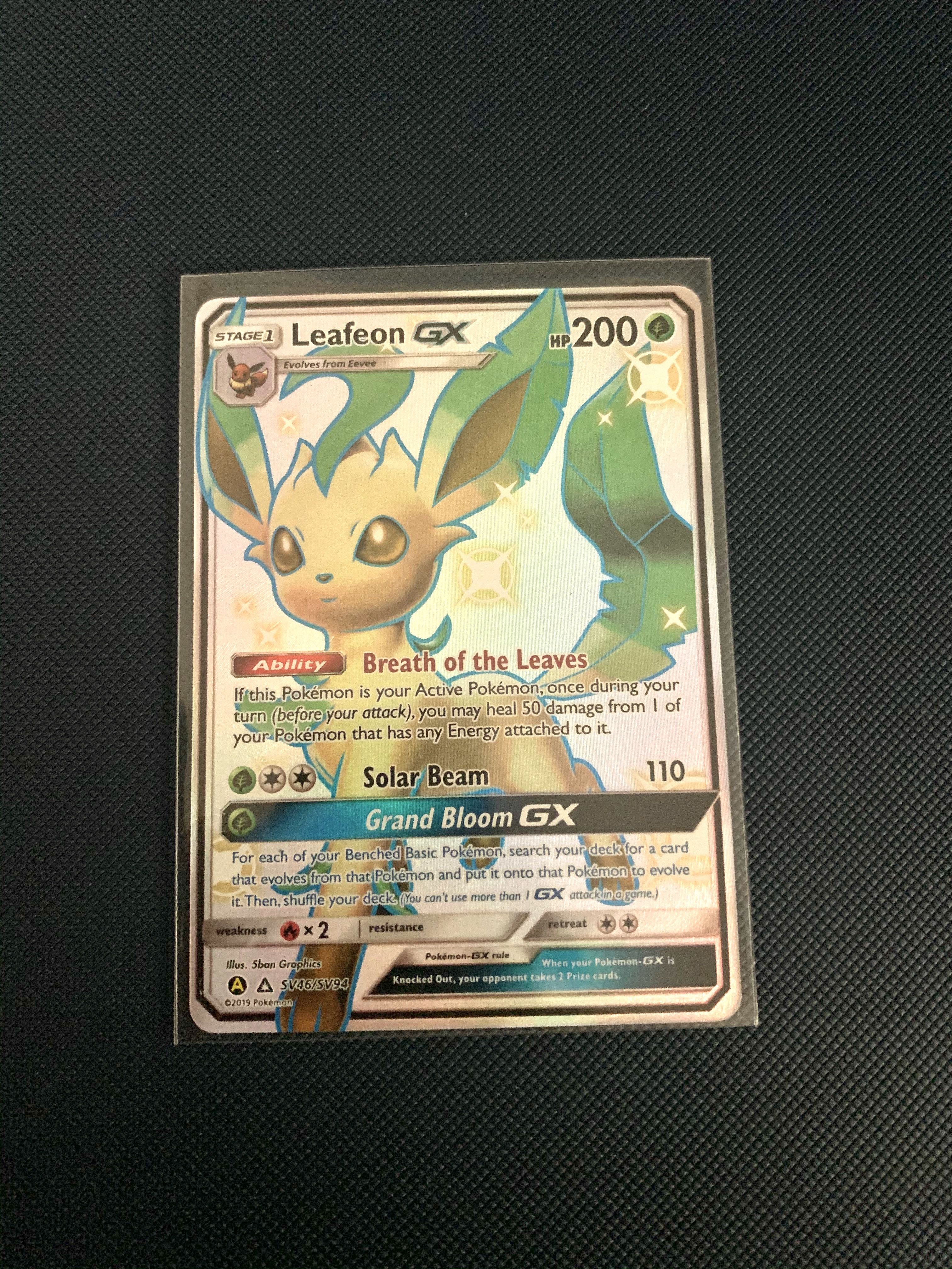 Pokemon Card Shiny Leafeon Gx Toys Games Board Games Cards On Carousell 4 pokemon tcg booster packs (each sun & moon series booster pack contains 10 cards and 1 basic energy. carousell