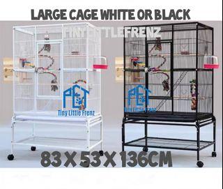 Parrot Cage 83cm W/Rack & Wheel. Pet Bird / Parrot / Macaw / African Grey / Cockatoo / Cockatiel / parakeets / budgerigar / finch / LoveBird
