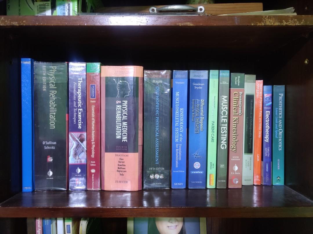 PT BOOKS FOR SALE (Category: Textbooks) located in General Trias. Submitted by jnt00 (Listing ID 1022620562, Image 1). Description: Here are the available books. Some with minimal/no highlights. Buy in bundle for discounts. PM for details 😁 O'Sullivan 5th ed - SOLD Braddom 4th ed - 1,200 Brunnstrom 6th ed - 1,000 Hislop 8th ed - 450 Electrotherapy: evidence-based practice 12th ed - 500 Behrens 2nd ed - 350 Goodman 4th ed - 400 Brashear 10th ed -