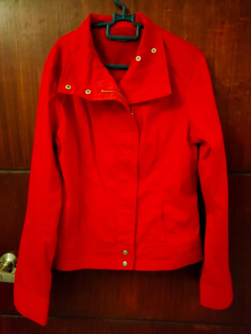 buy red denim jacket