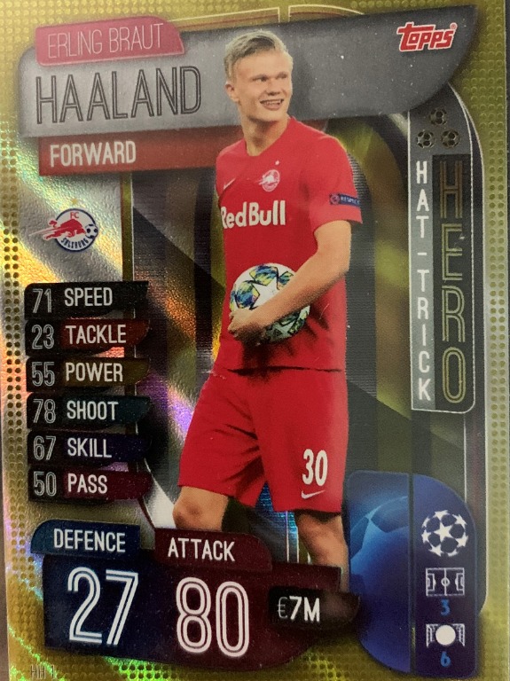 Rookie Erling Haaland Match Attax Extra Hat Trick Hero Toys Games Board Games Cards On Carousell