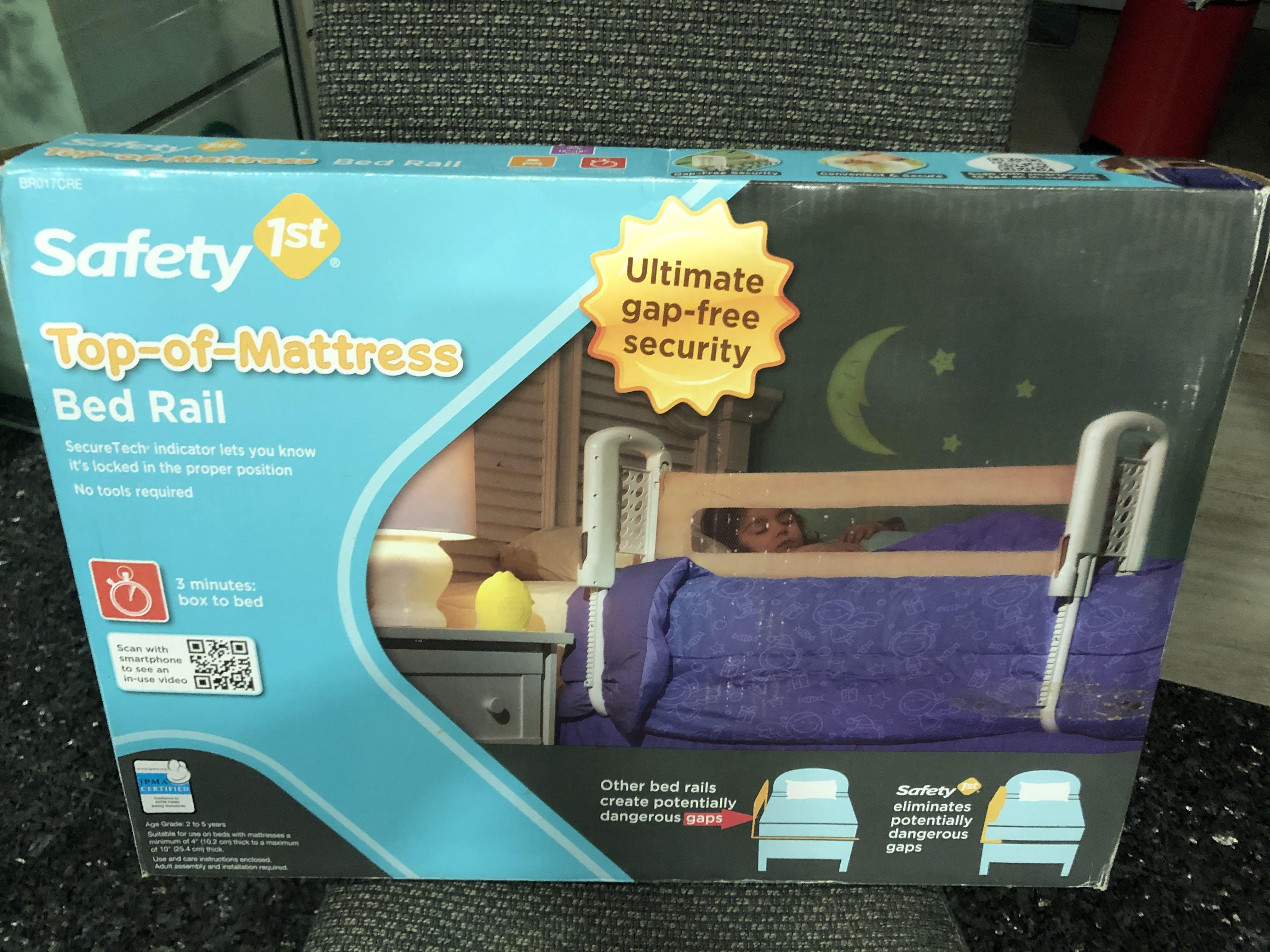 safety 1st top-of-mattress bed rail beige