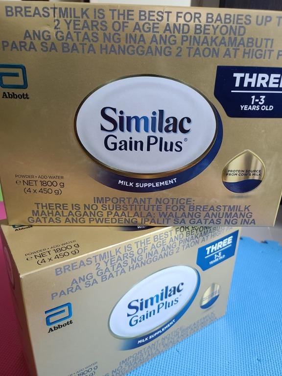 similac gain 1 to 3
