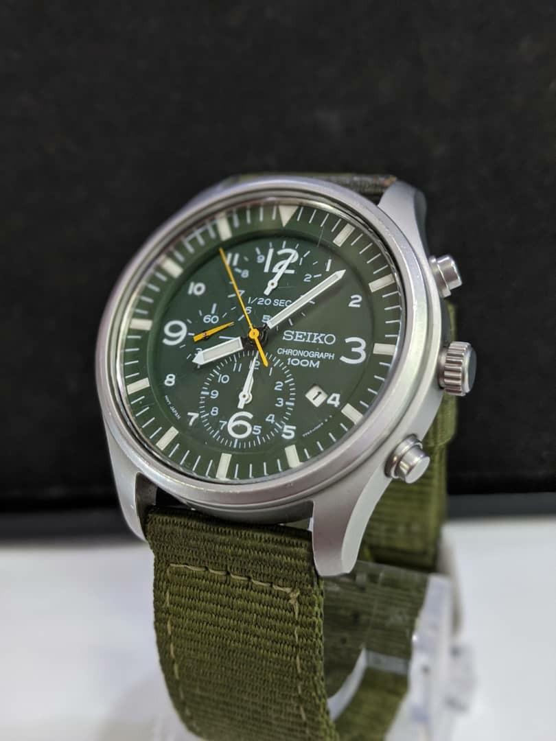 Used Seiko SNDA27P1 Men s Watch Nato Strap Pilot