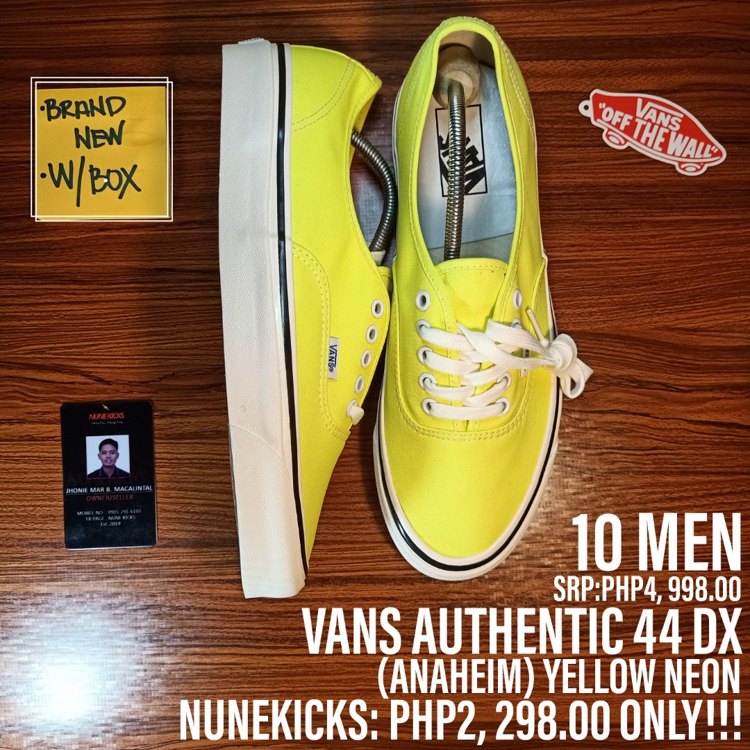vans authentic yellow neon