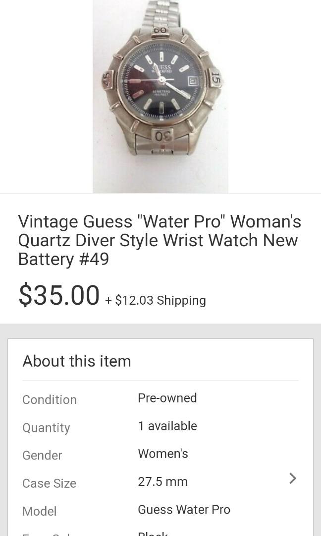 Guess waterpro watch battery size online