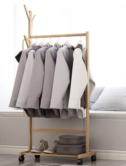 Wooden Clothes Rack hat cap hanger with wheels not IKEA