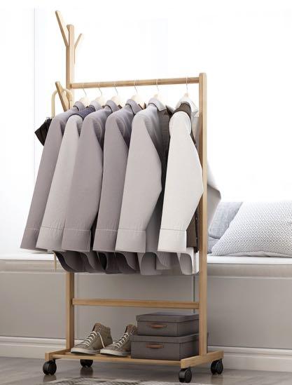 Wooden Clothes Rack Hat Cap Hanger With Wheels Not Ikea