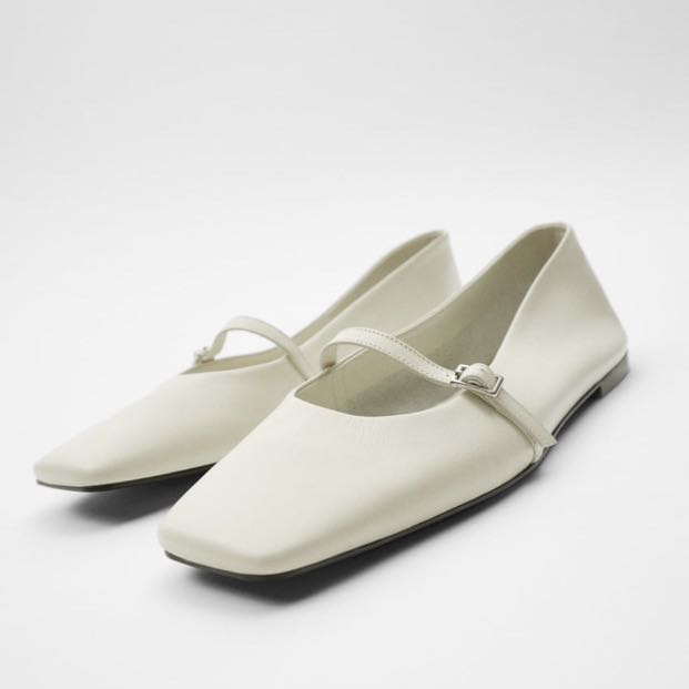 zara leather flats