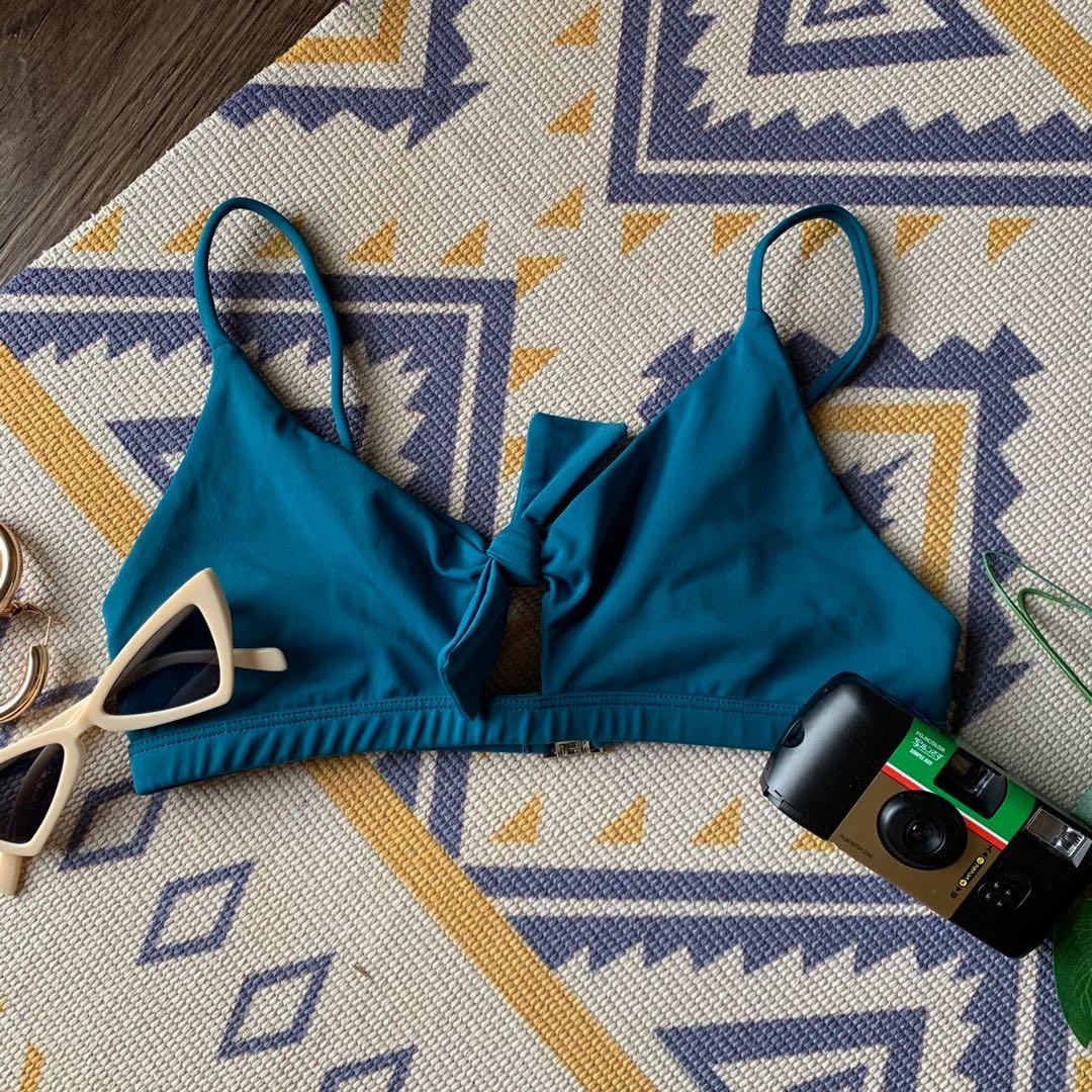aqua blue bikini top