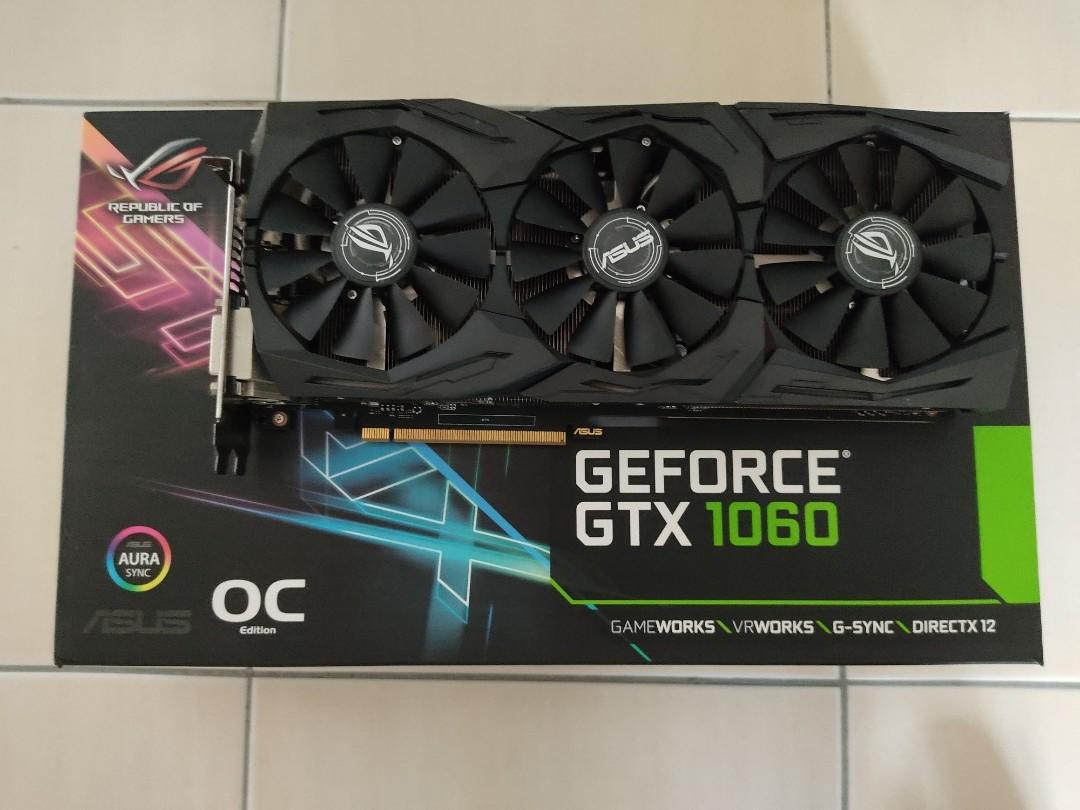 Asus ROG Geforce GTX 1060 Strix 6GB GDDR5 Graphic Card RGB GPU