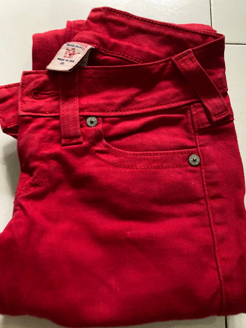 red true religion pants