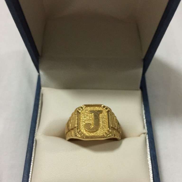 Available Authentic genuine 916 gold fine 22k Solid ring 8.69g. J alphabet letter design