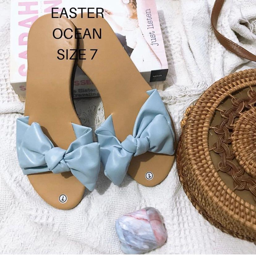 baby blue flat sandals