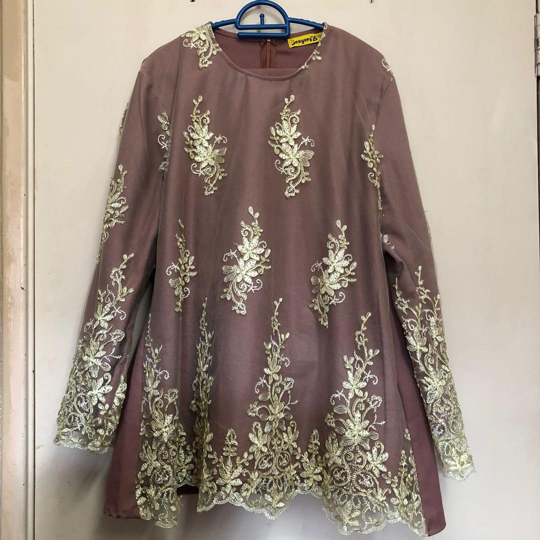 Baju kurung moden lace plus size sales