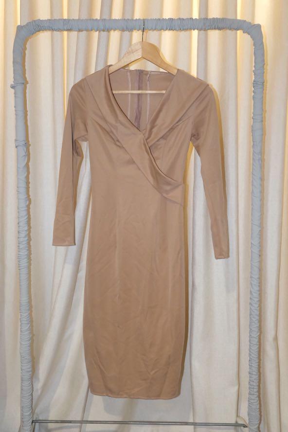 beige day dress