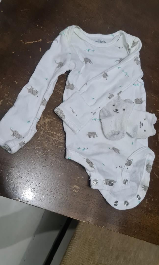 baby onesie with mittens