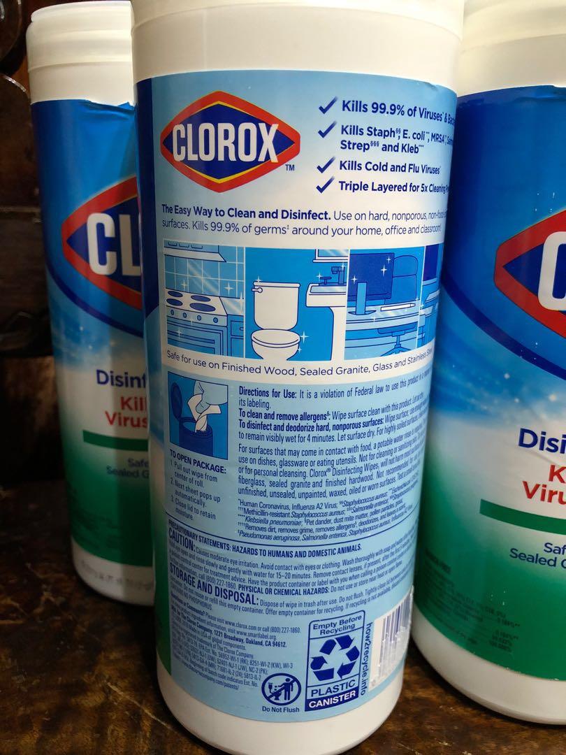 CLOROX DISINFECTING WET WIPES 35 SHEETS (Category: Oral Care) located in Manila. Submitted by jm_blgr (Listing ID 1021964825, Image 3). Description: CLOROX DISINFECTING WET WIPES 35 SHEETS IN FRESH SCENT.
