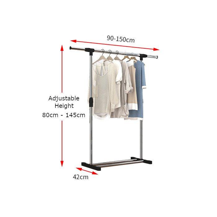 Standard clothes rack height top