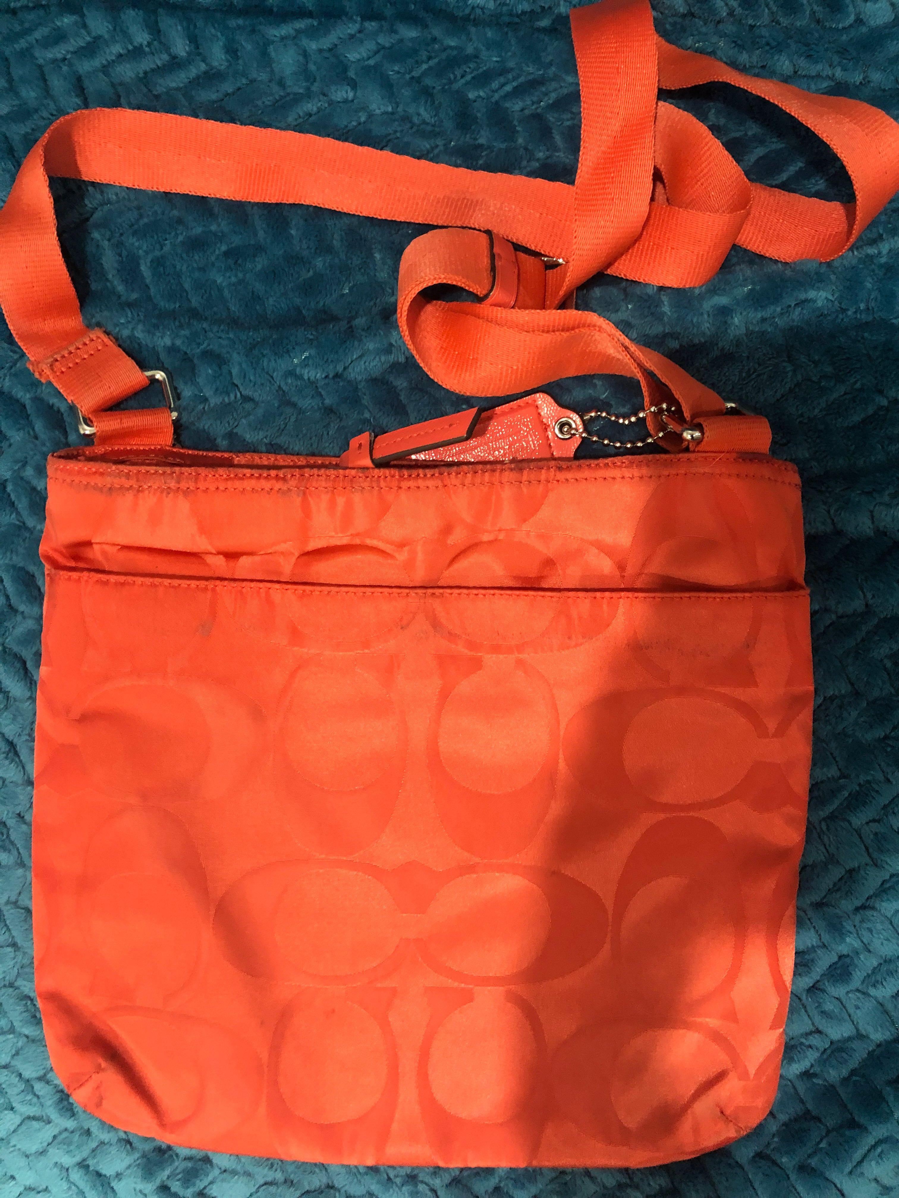 Coach Orange Sling Bag Men s Fashion Bags Sling Bags on Carousell