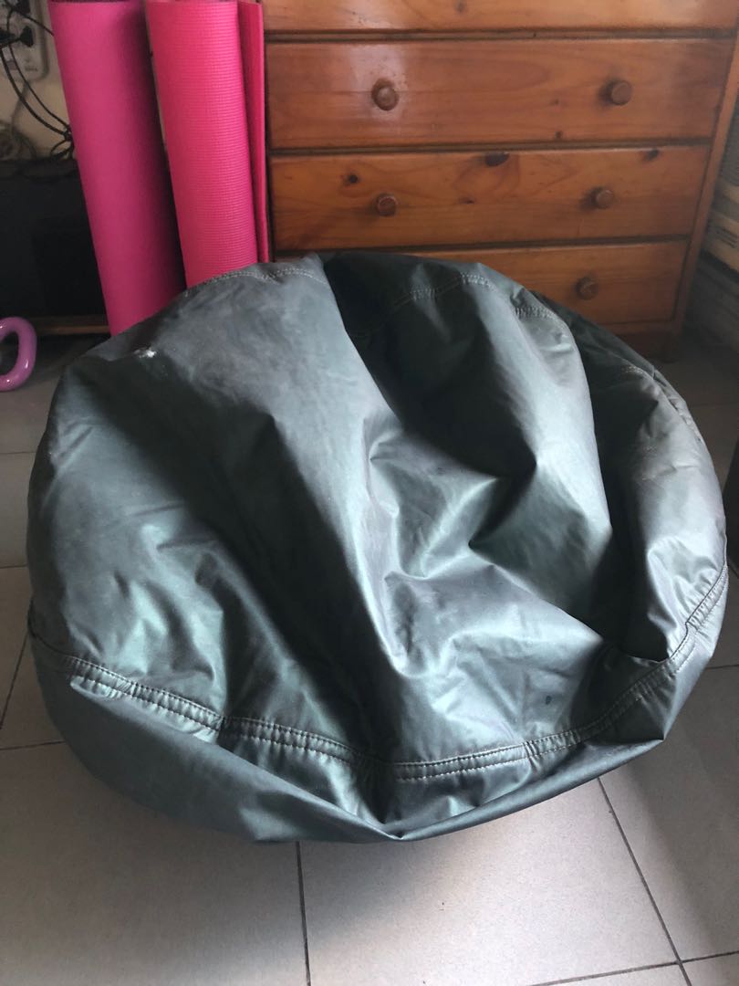 Dark green bean bag, Furniture & Home Living, Cleaning & Homecare