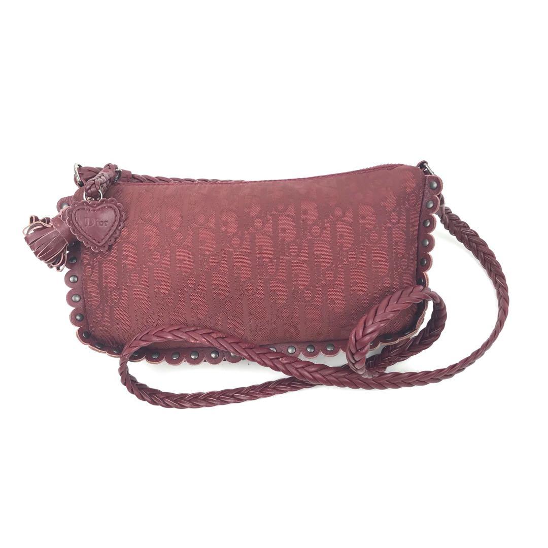 Dior Burgundy Trotter Monogram Crossbody Bag Women S Fashion