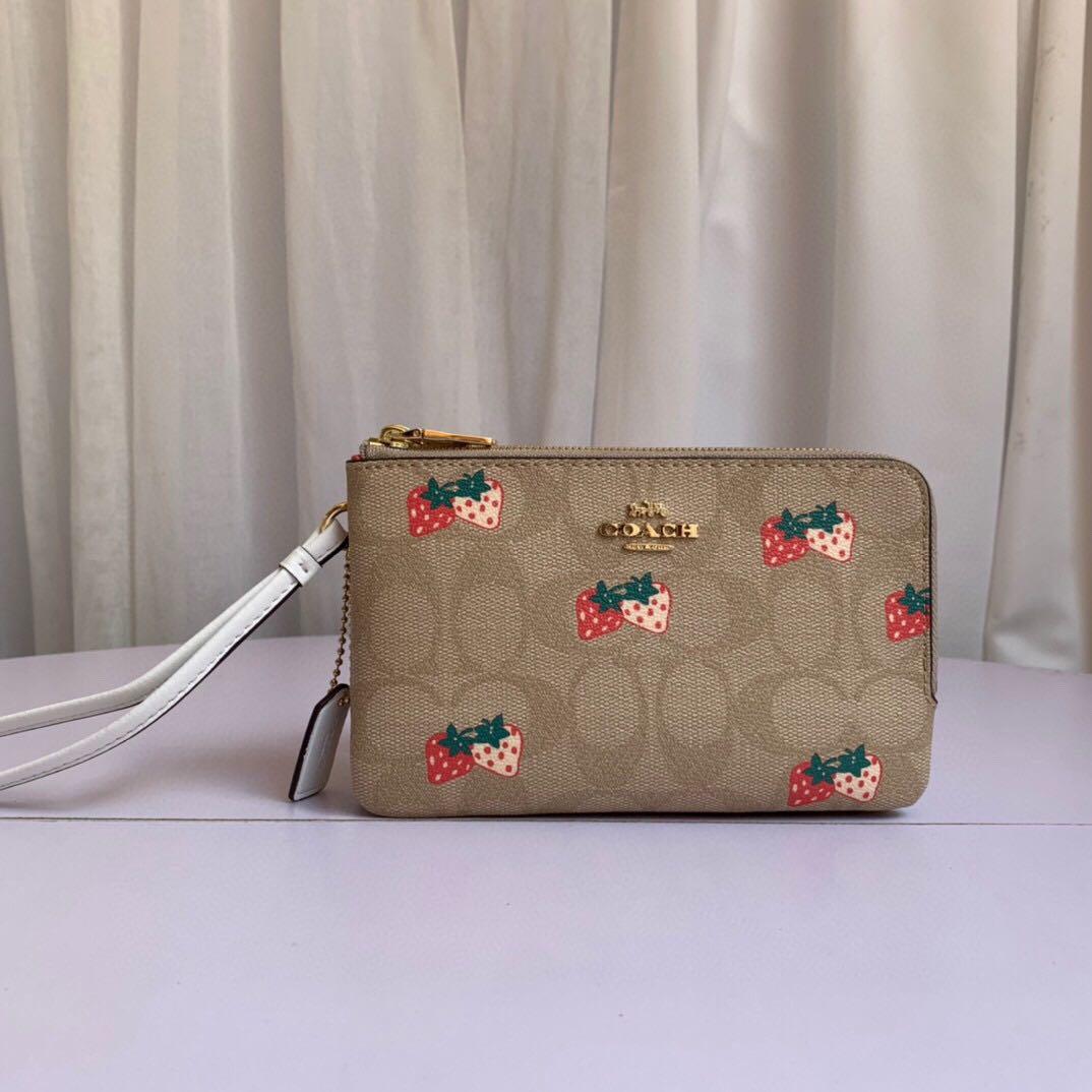 strawberry coach wallet