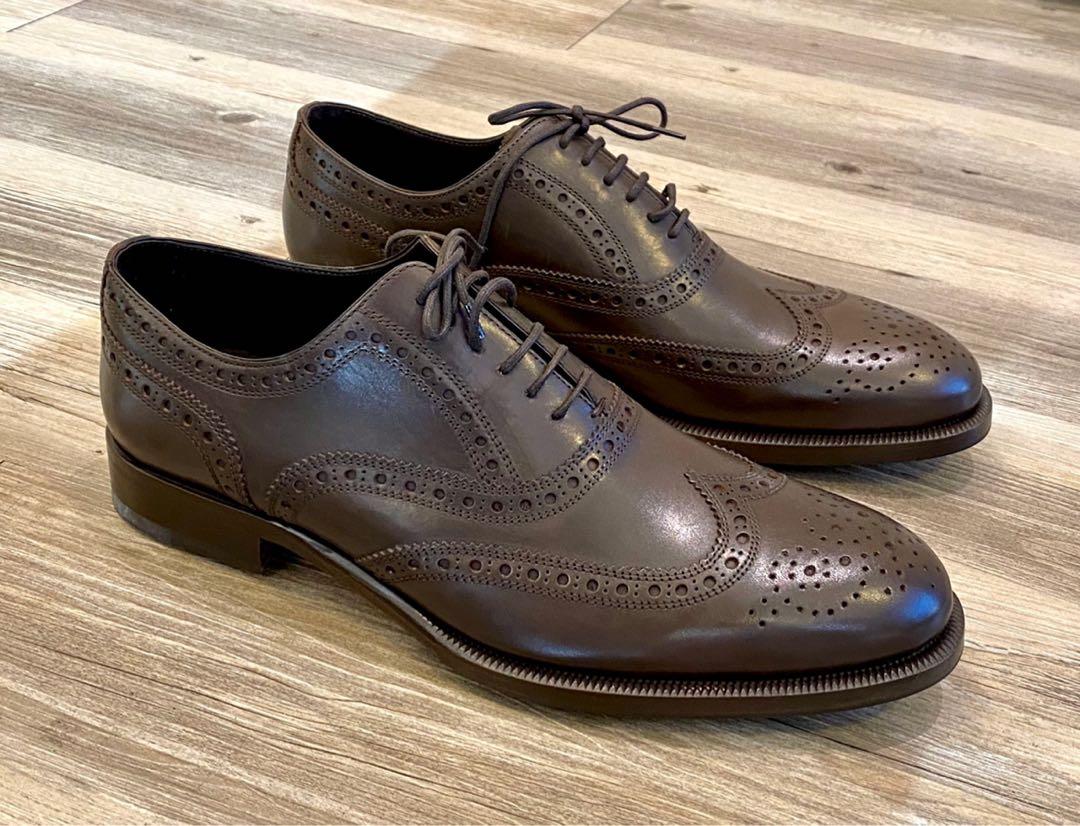 Dsquared2 brown leather shoes, 男裝, 鞋, 西裝鞋- Carousell