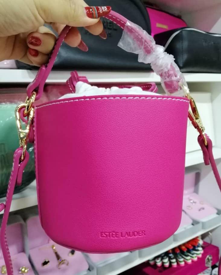 Estee lauder pink bucket sling bag