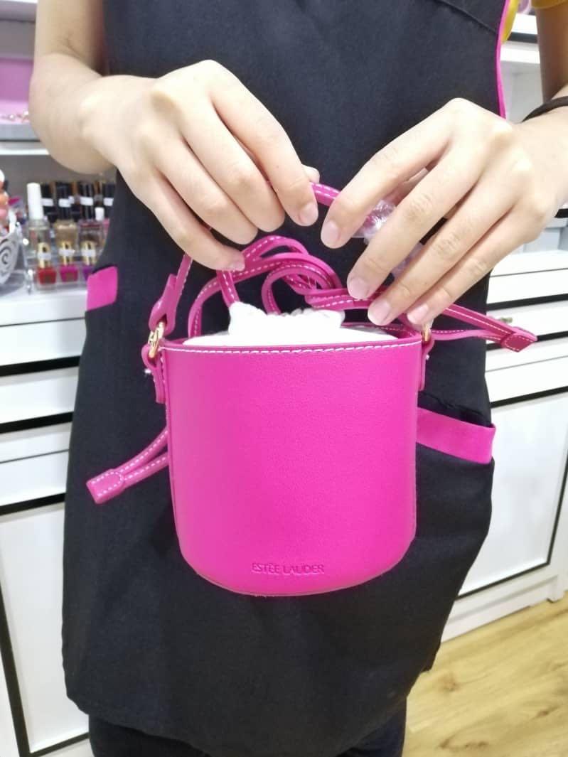 Estee lauder pink bucket sling bag