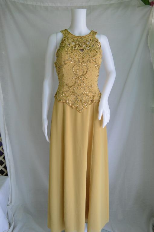 Gold beaded gown Ninang for wedding