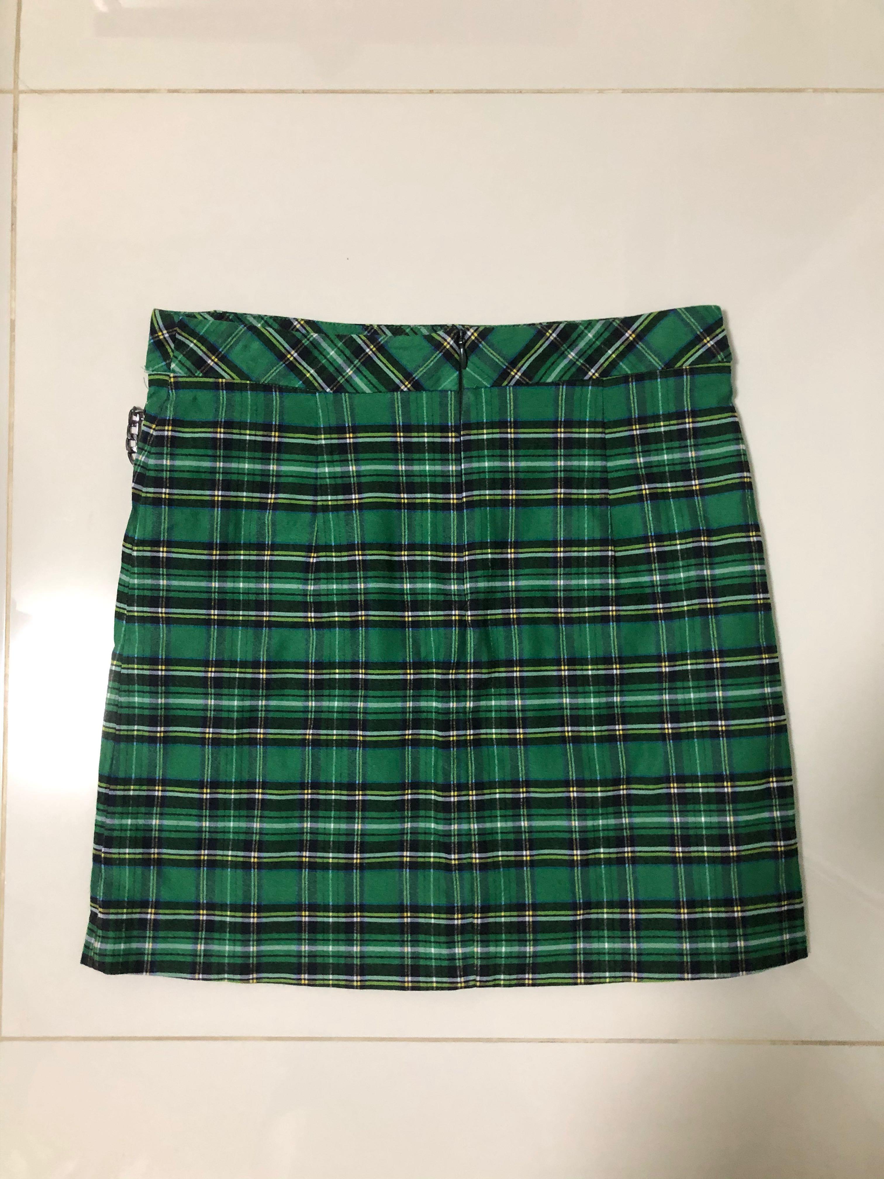 Zara Green Checkered Skirt, Women's Fashion, Clothes, Dresses & Skirts on  Carousell