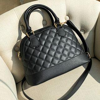 High Quality Korean Leather Ladies Sling Bag Shell Bags Women (Black)