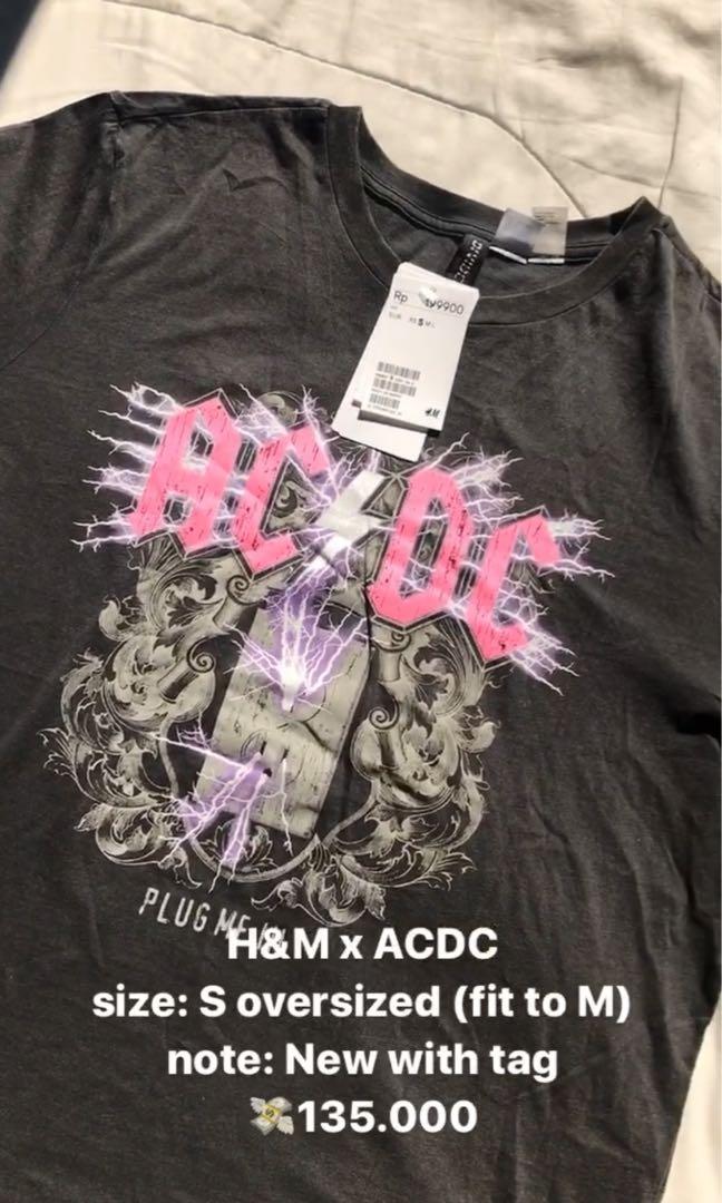 H M Acdc Fesyen Pria Pakaian Atasan Di Carousell