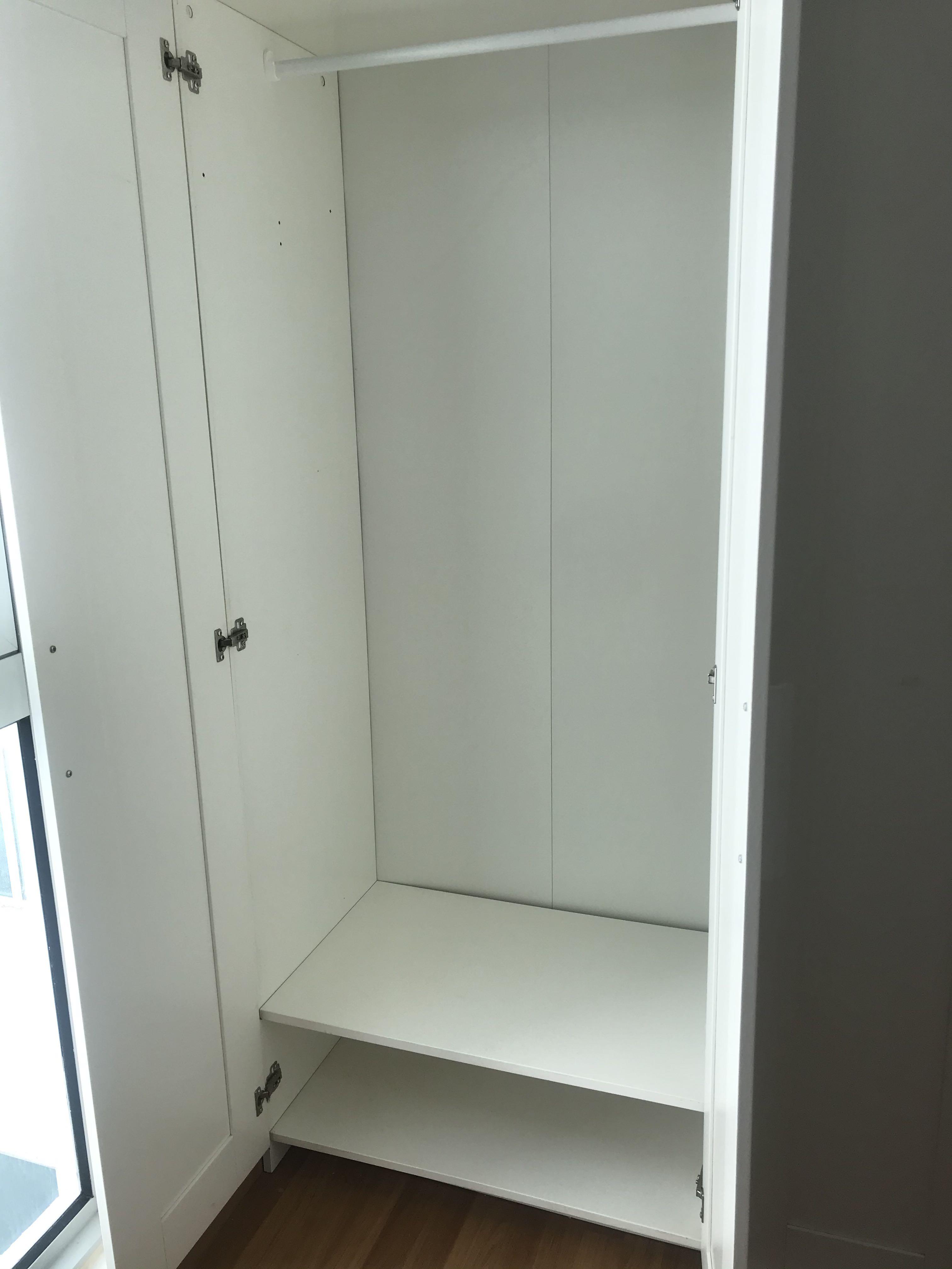 IKEA BRIMNES Wardrobe with 3 doors, white, 117x190 cm, Furniture & Home