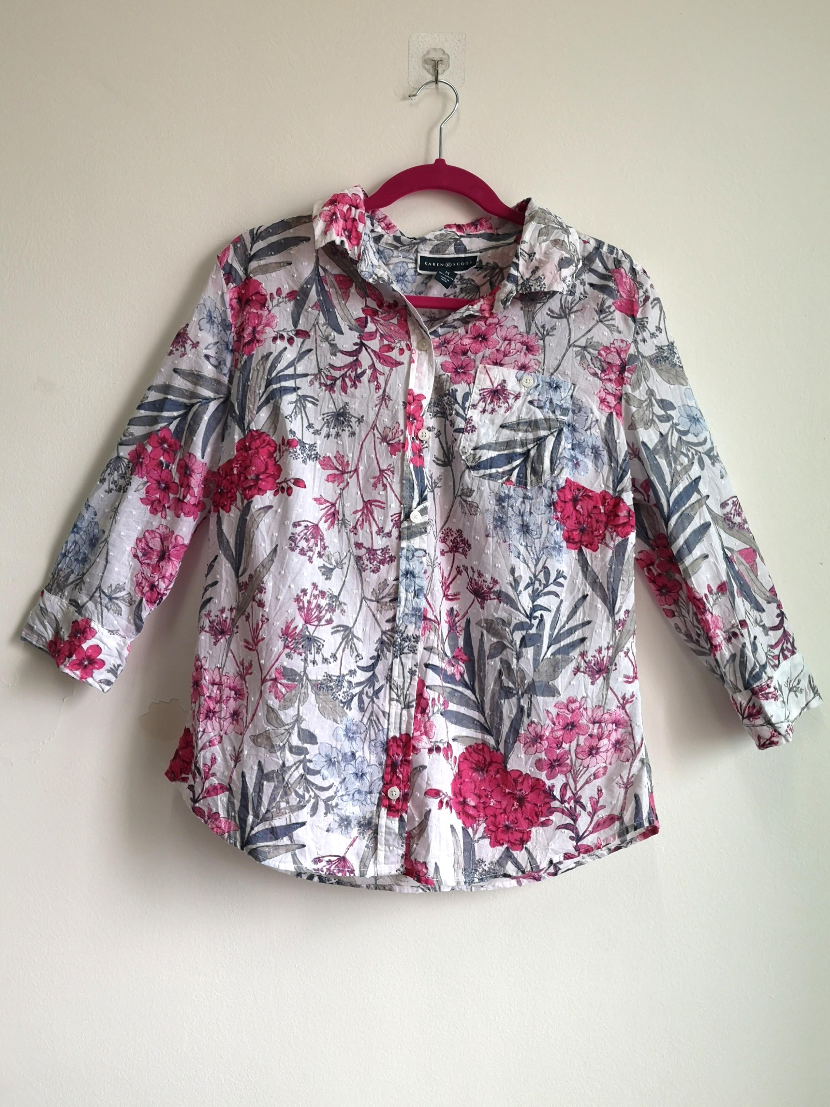 karen scott embroidered tops