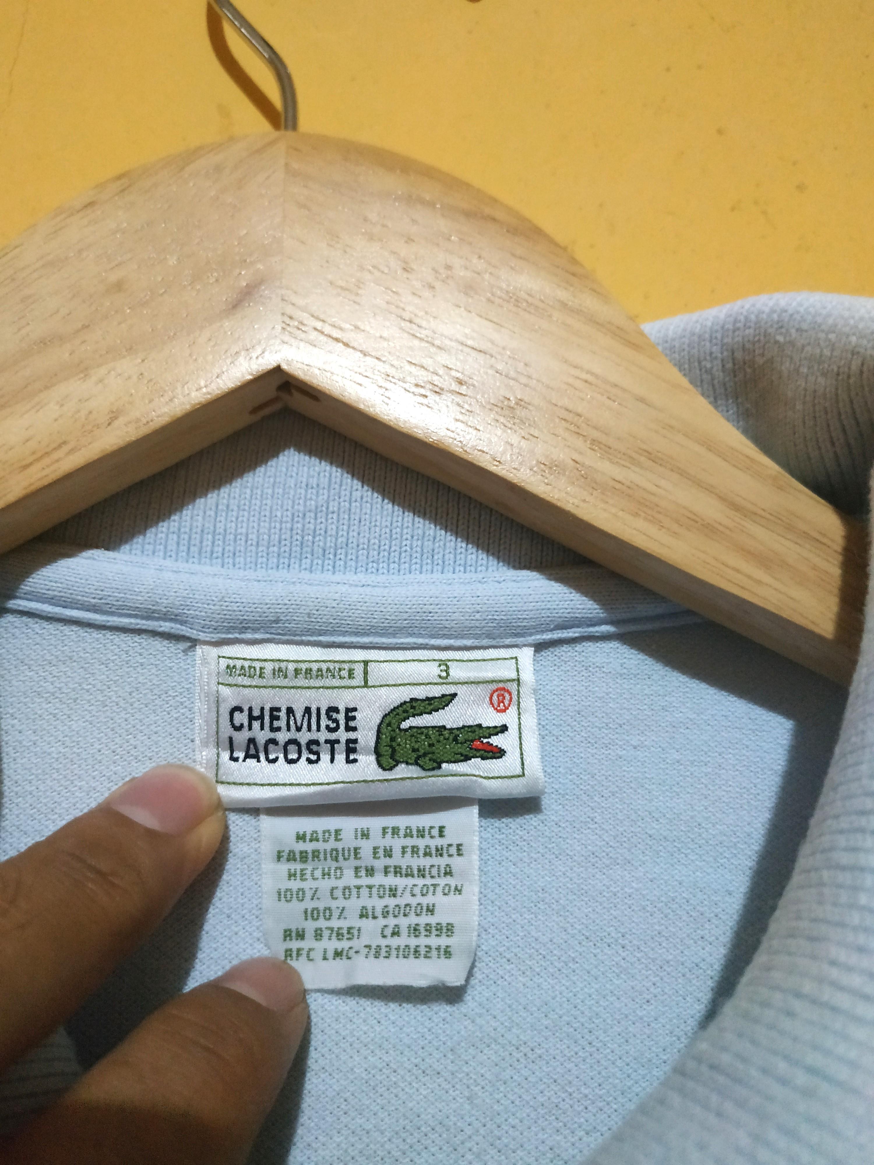 Lacoste Made in france, Fesyen Pria, Pakaian , Atasan di Carousell