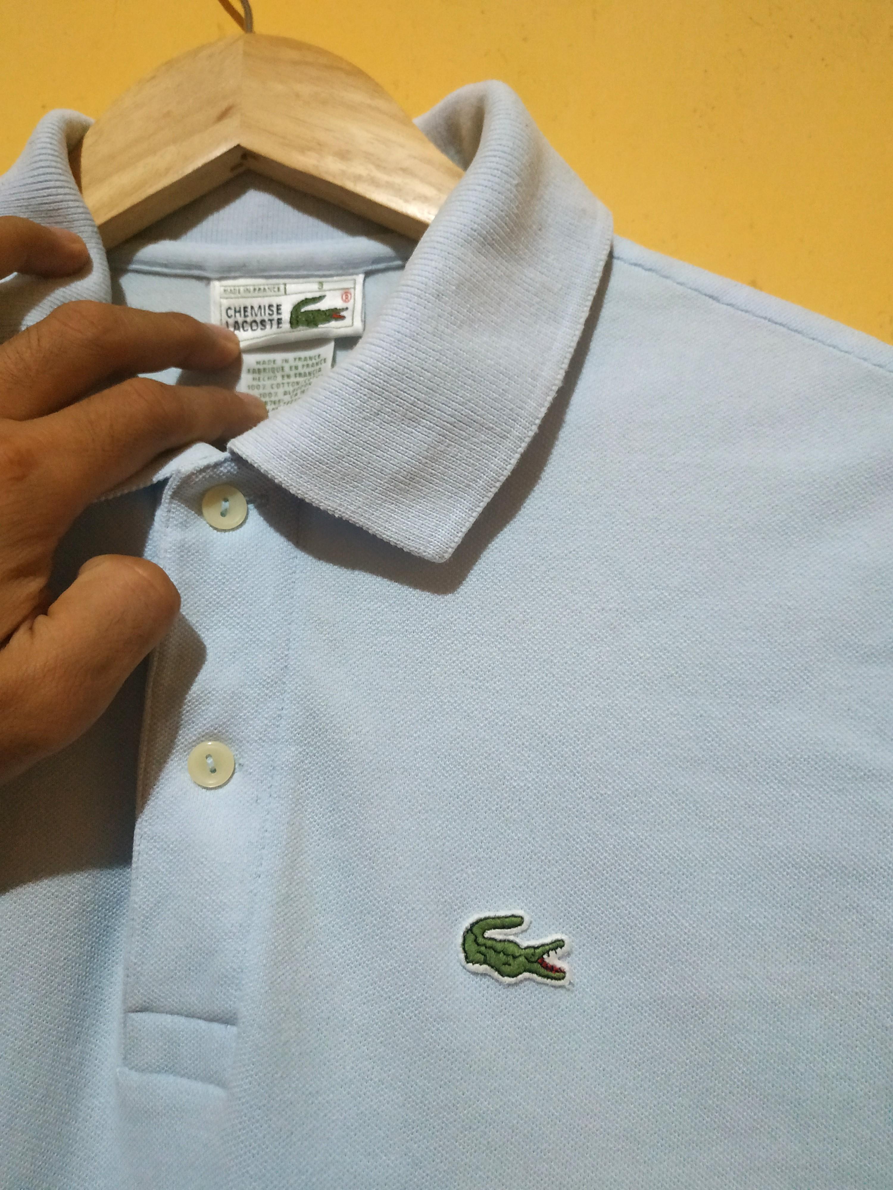 Lacoste Made in france, Fesyen Pria, Pakaian , Atasan di Carousell