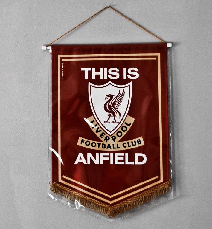Liverpool Fc Official Anfield Stadium Merchandise Lfc Ynwa Uk This Is Anfield Classic Vintage Liverbird Large Crest Pennant Flag Sports Sports Apparel On Carousell