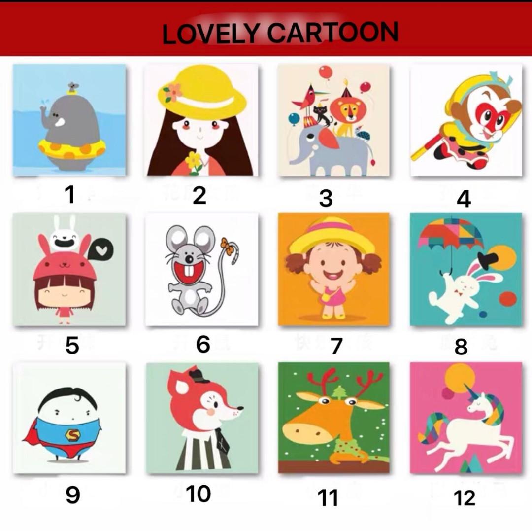 Lovely Cartoon Acrylic Number Painting Set Design Craft Handmade Craft On Carousell