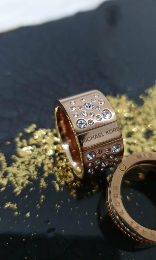 Michael Kors  Jewelry  Michael Kors Gold Pave Crystal Barrel Ring   Poshmark