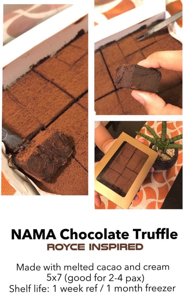 NAMA CHOCOLATE TRUFFLES (royce inspired), Food & Drinks, Homemade Bakes on Carousell