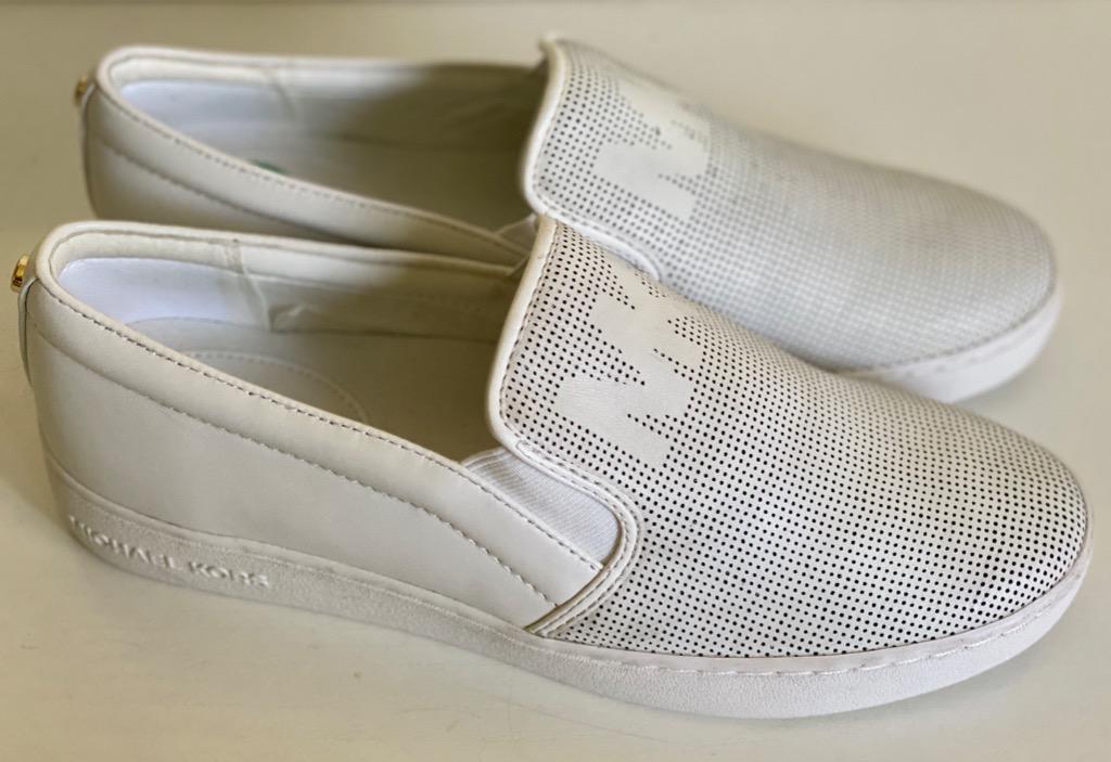 Michael kors white slip on hotsell shoes