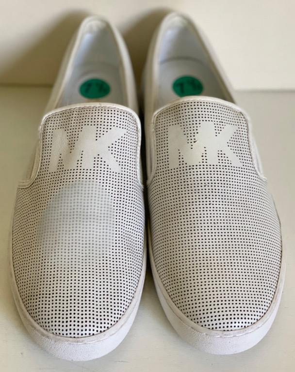 mk white slip on sneakers