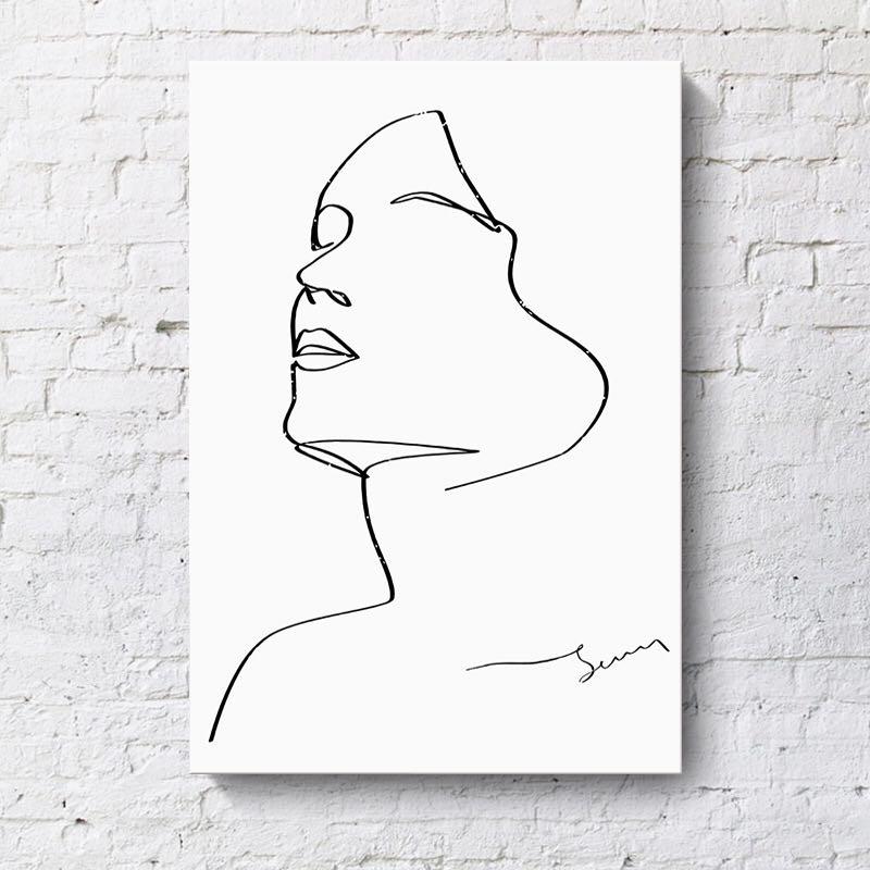 Nordic Minimalist Painting Facial Sketches Design Craft Art Prints On Carousell