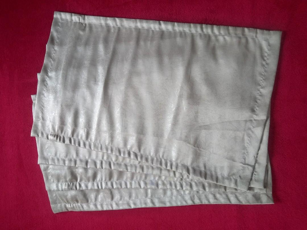 Pale Gold Pillow Cases (Category: Bedding & Towels) located in Quezon City. Submitted by madame_royale (Listing ID 1022826120, Image 2). Description: These pillow cases were customized but were still not used. The fabric used is thick, expensive and comfortably silky. Sold as set. Length: 26 inches Width: 16 inches.