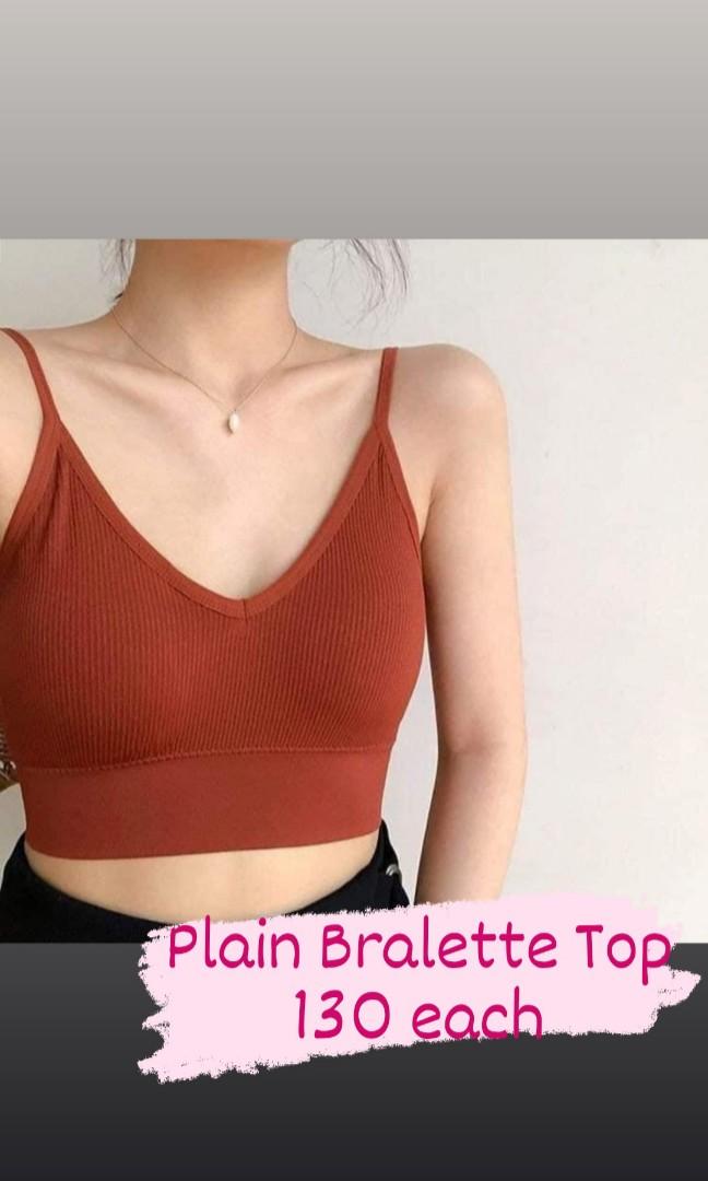 Plain Bralette Tops, Women's Fashion, Tops, Sleeveless on Carousell